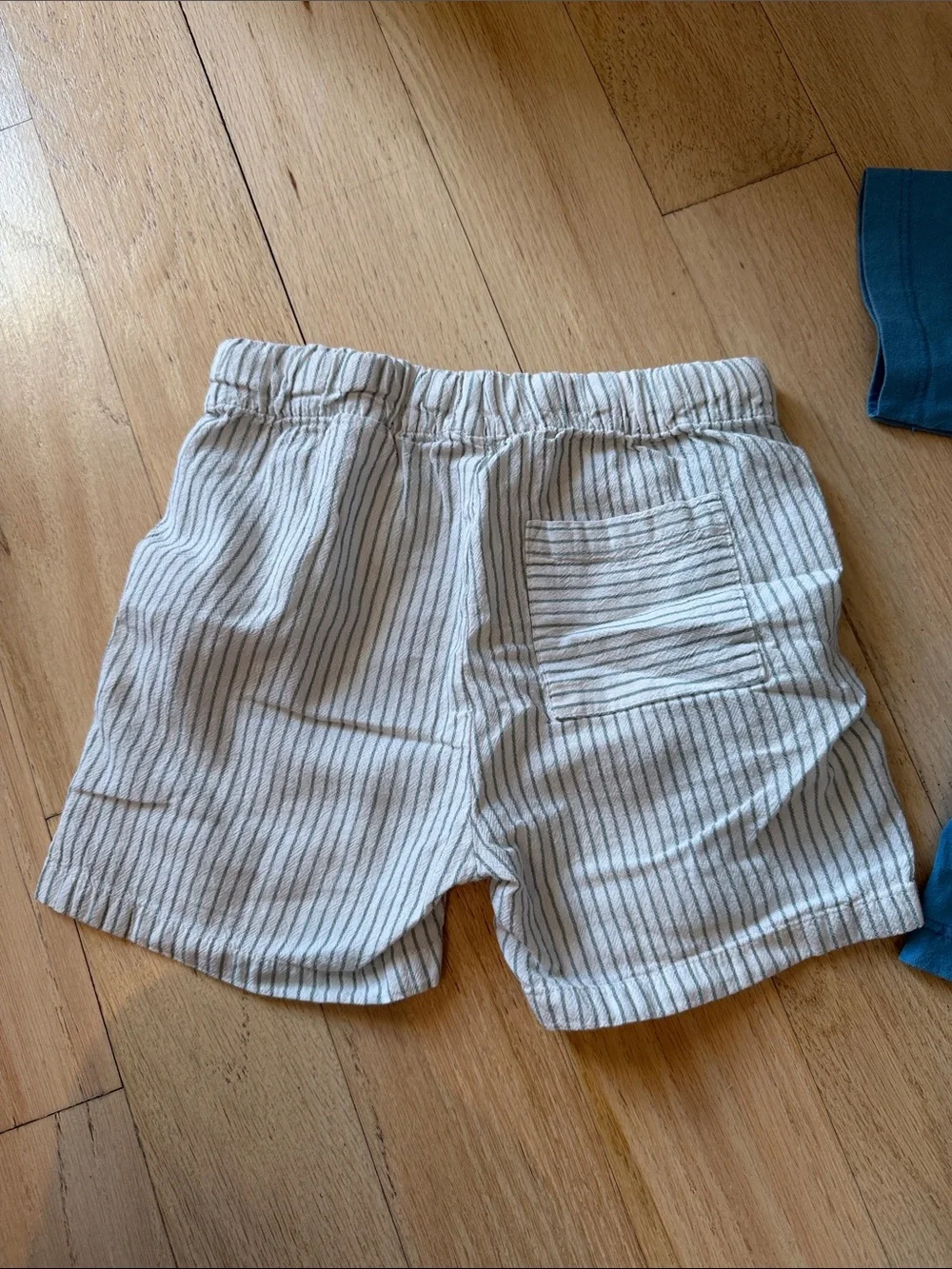 Zara Blue Snoopy Graphic Tee with Cream Striped Shorts